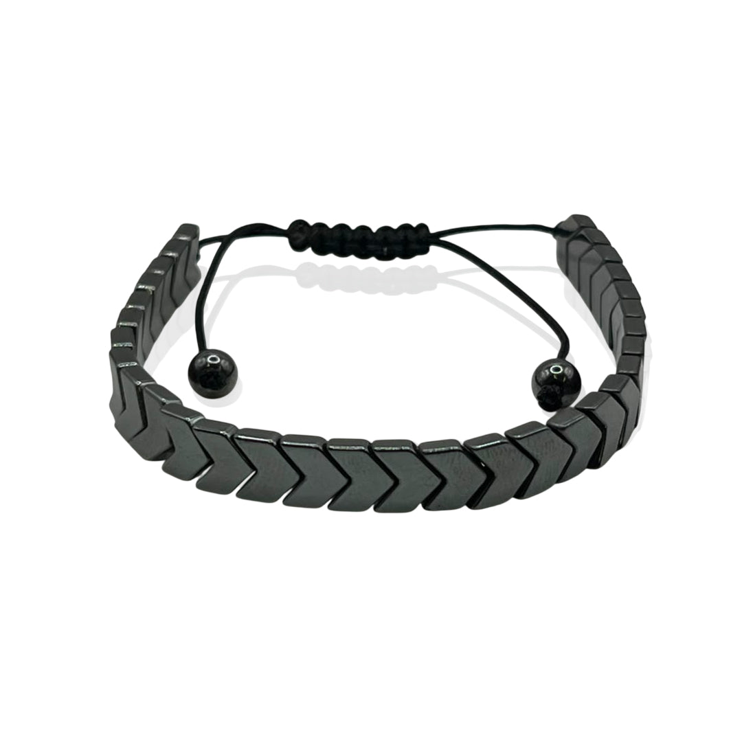 Hematite Chevron Bracelet